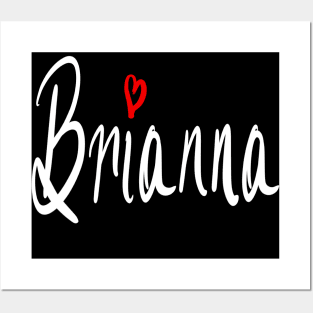 Brianna girls name woman’s first name in white cursive calligraphy personalised personalized customized name Gift for Brianna Posters and Art